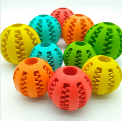 Colorful dog chew toys with textured design for interactive play