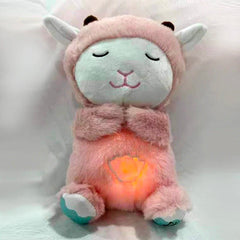 Cute pink glowing llama plush toy with soft fur, perfect gift for kids and families