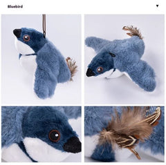 Bluebird plush toy with soft blue fur, white belly, and feather tail, perfect family gift