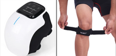Knee massager with control panel and adjustable strap for leg therapy