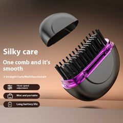 Purple and black multifunctional hair comb for silky smooth straight or curly hair care
