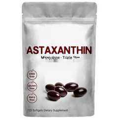 Astaxanthin softgels dietary supplement, GMO-free, gluten-free, dairy-free, 120 count