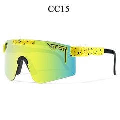 Yellow and green gradient Viper CC15 sports sunglasses with speckled frame