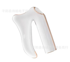 White and rose gold facial gua sha tool for skincare massage and relaxation