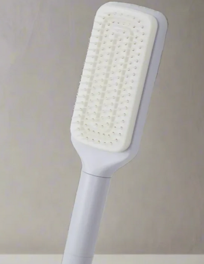 White detangling hairbrush with soft bristles, ideal for gentle grooming and family gift