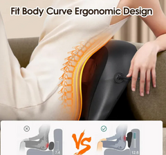 Ergonomic lumbar support cushion for back pain relief, fits body curve design