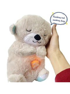 Soft plush otter with glowing belly, perfect for soothing sleep and cozy comfort