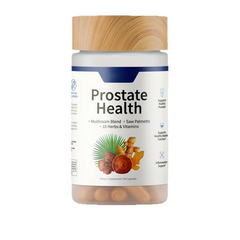 Prostate health supplement with mushroom blend, saw palmetto, and 10 herbs & vitamins in 90 capsules