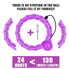 Purple 24-knot adjustable waist trainer with pump, fits up to 130" waist, DIY fillable design