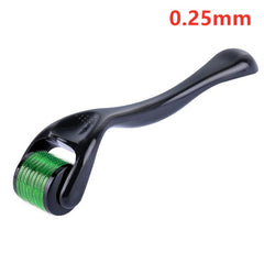 0.25mm derma roller with green micro needles for facial skin care