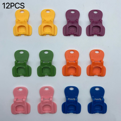 12pcs colorful plastic bag clips with lift and push design for kitchen storage