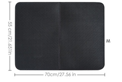 Black textured non-slip bath mat, 70x55 cm, ideal for bathroom safety and comfort