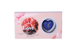 Romantic heart necklace gift box with roses, perfect for love-themed presents and special occasions