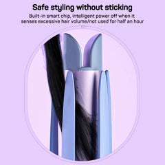 Safe hair styling tool with smart chip, prevents sticking, ideal for family gift