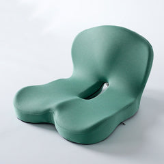 Green ergonomic memory foam seat cushion for back pain relief and comfort