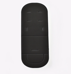 Black ergonomic mouse pad with wrist rest, sleek design for comfortable computer use