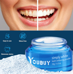 Simply White teeth whitening powder by Youbuy – removes stains, easy to use, mess-free for a brighter smile