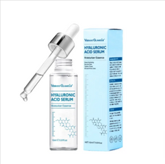 Hyaluronic Acid Serum moisturizer essence in glass dropper bottle with blue packaging, skincare gift