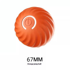67mm orange jump ball with power button, textured grip for fitness training