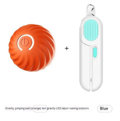 Orange gravity jumping ball + blue LED labor-saving scissors set for fun gifts