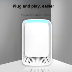 White air purifier with blue light, plug-and-play design for easy home purification