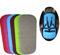 Colorful stroller seat cushions in red, pink, blue, green, gray – soft padding for baby strollers
