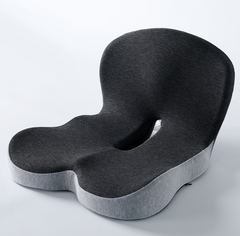 Ergonomic memory foam seat cushion with coccyx cutout for back pain relief and office comfort