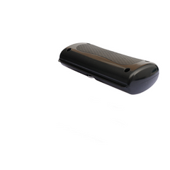 Black portable electric foot massager with textured grip for relaxation and comfort