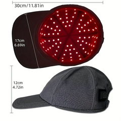 LED light-up cap with red glowing dots, adjustable size, power button, perfect for parties or gifts