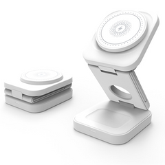 Foldable wireless charging stand for phones, compact and portable design
