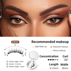 EM10 false eyelashes with 50° curl, 6-11mm length, perfect for exquisite makeup looks
