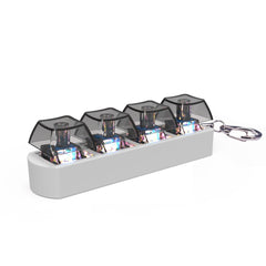 RGB LED keychain with 4 mechanical switches, glowing colorful lights, perfect gift for tech lovers
