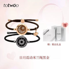 totwoo sun and moon charm bracelets with Milanese cord, gift set with luxury box