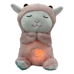 Pink plush llama with glowing heart, cozy gift for kids and family