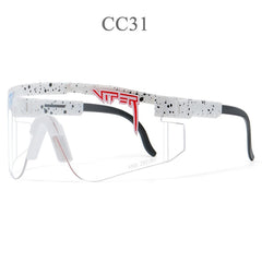 White speckled safety glasses with red Viper logo, ANSI Z87.1 certified, model CC31