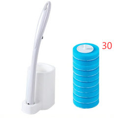 White lint roller with stand and 30 blue refill sheets for clothing and fabric cleaning