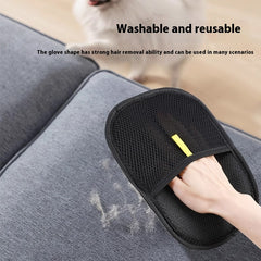 Black mesh pet hair removal glove cleaning sofa, washable & reusable for home use