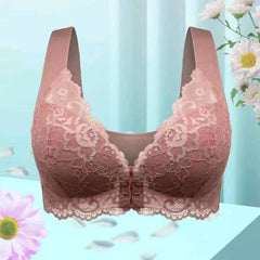 Pink lace bra with floral design, soft fabric, perfect for everyday comfort and style