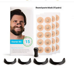 Sleep and sport nasal dilator starter kit with round black adhesive strips and nose clips for better breathing