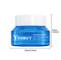Simply White teeth whitening powder in blue jar, 15g – natural oral care for a brighter smile