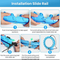Step-by-step guide to install blue slide rail with auto spinning ball for kids' toys