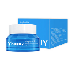 Simply White teeth whitening powder in blue jar with matching box, 15g