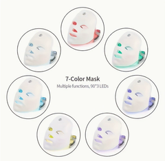 7-color LED face mask with 90*3 LEDs, multi-function skincare device for home use
