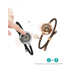 Bluetooth friendship bracelets with sun and moon designs, connect via app for couples or friends